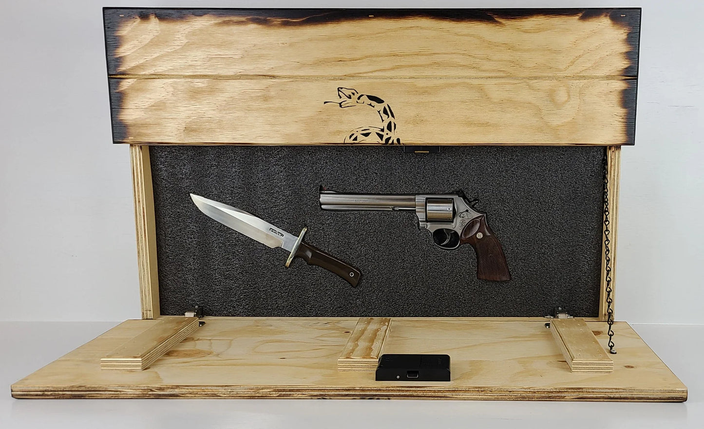 Hidden Gun Storage Sign Charred Finish