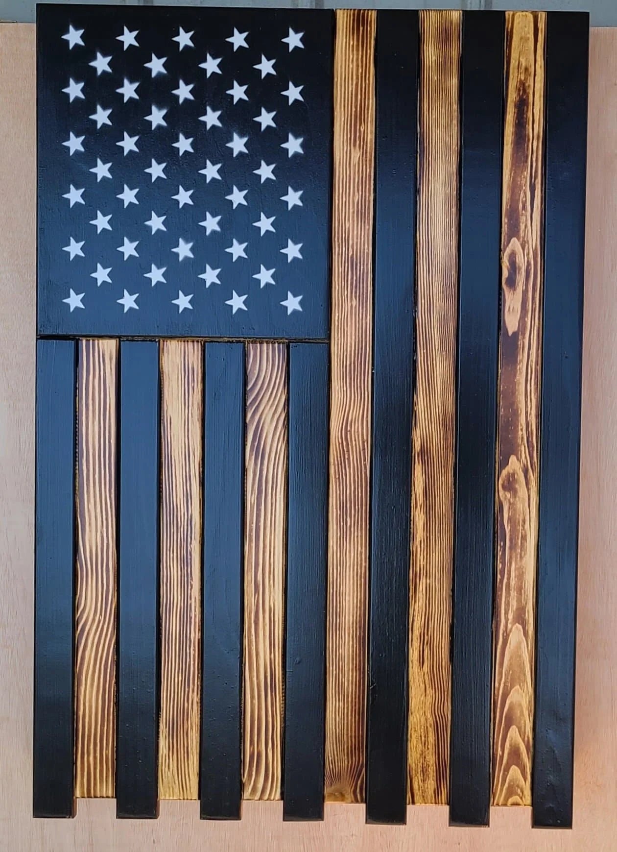 Large Vertical Hanging American Flag Gun Concealment Case