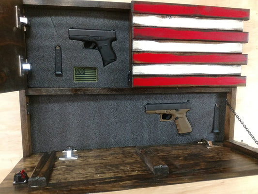 Small Dual Compartment American Flag Gun Concealment Case
