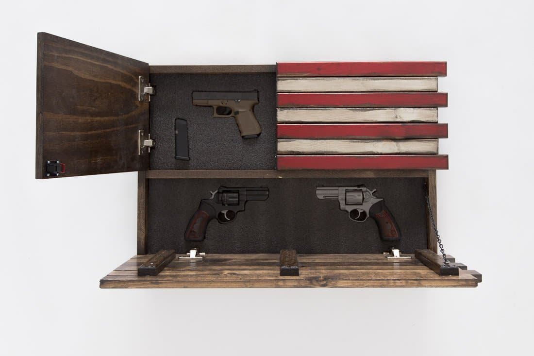 Small Dual Compartment American Flag Gun Concealment Case