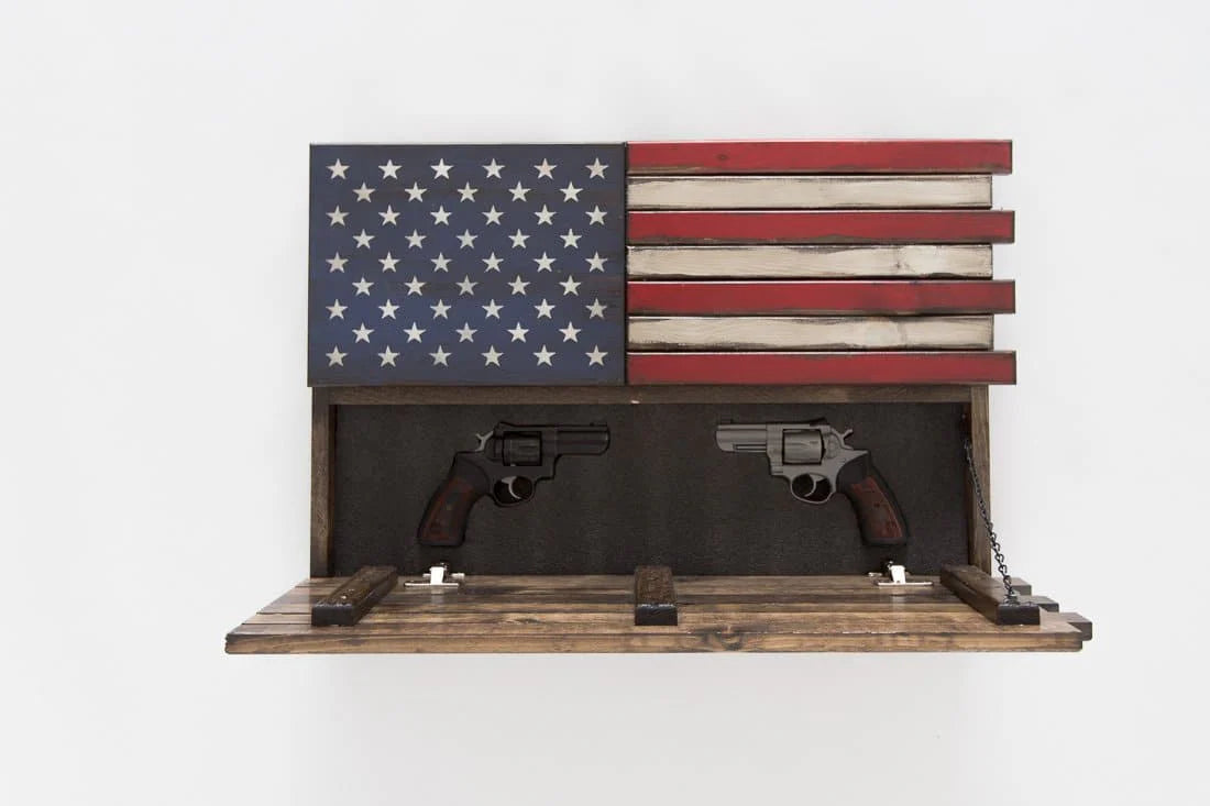 Small Dual Compartment American Flag Gun Concealment Case