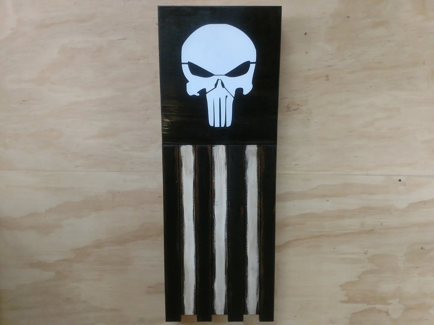 Long Slim “Half” American Flag Wooden Gun Storage Case