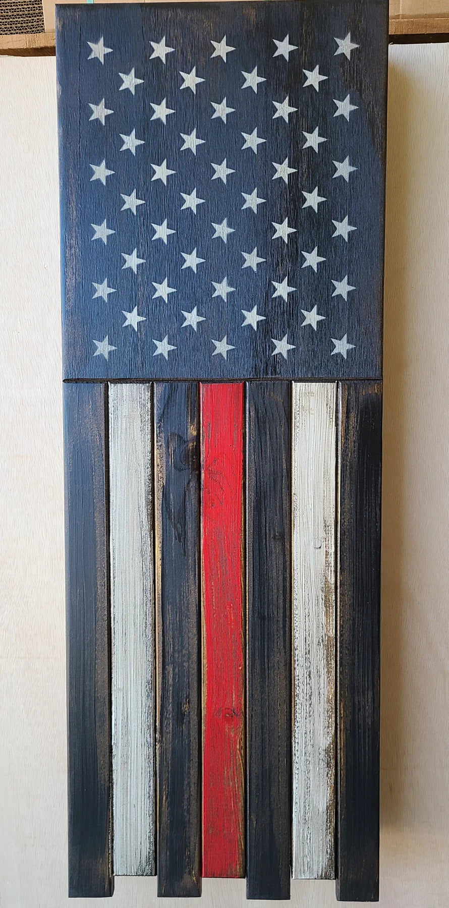 Long Slim “Half” American Flag Wooden Gun Storage Case