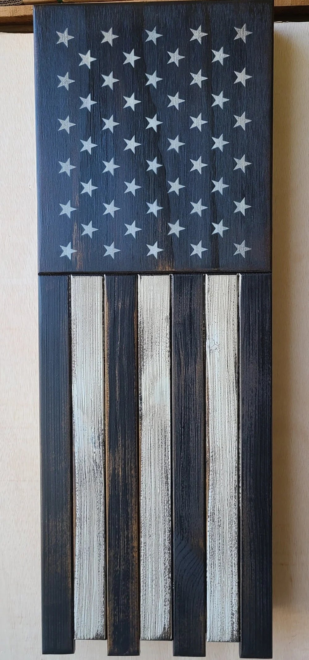 Long Slim “Half” American Flag Wooden Gun Storage Case