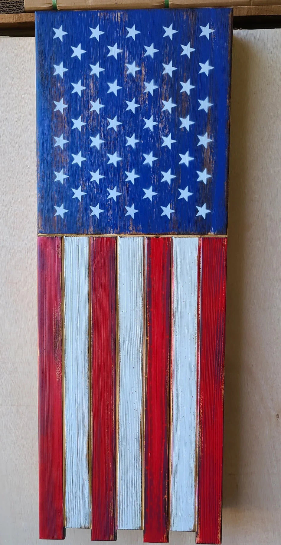 Long Slim “Half” American Flag Wooden Gun Storage Case