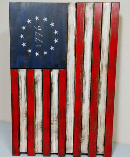 Large Vertical Hanging American Flag Gun Concealment Case