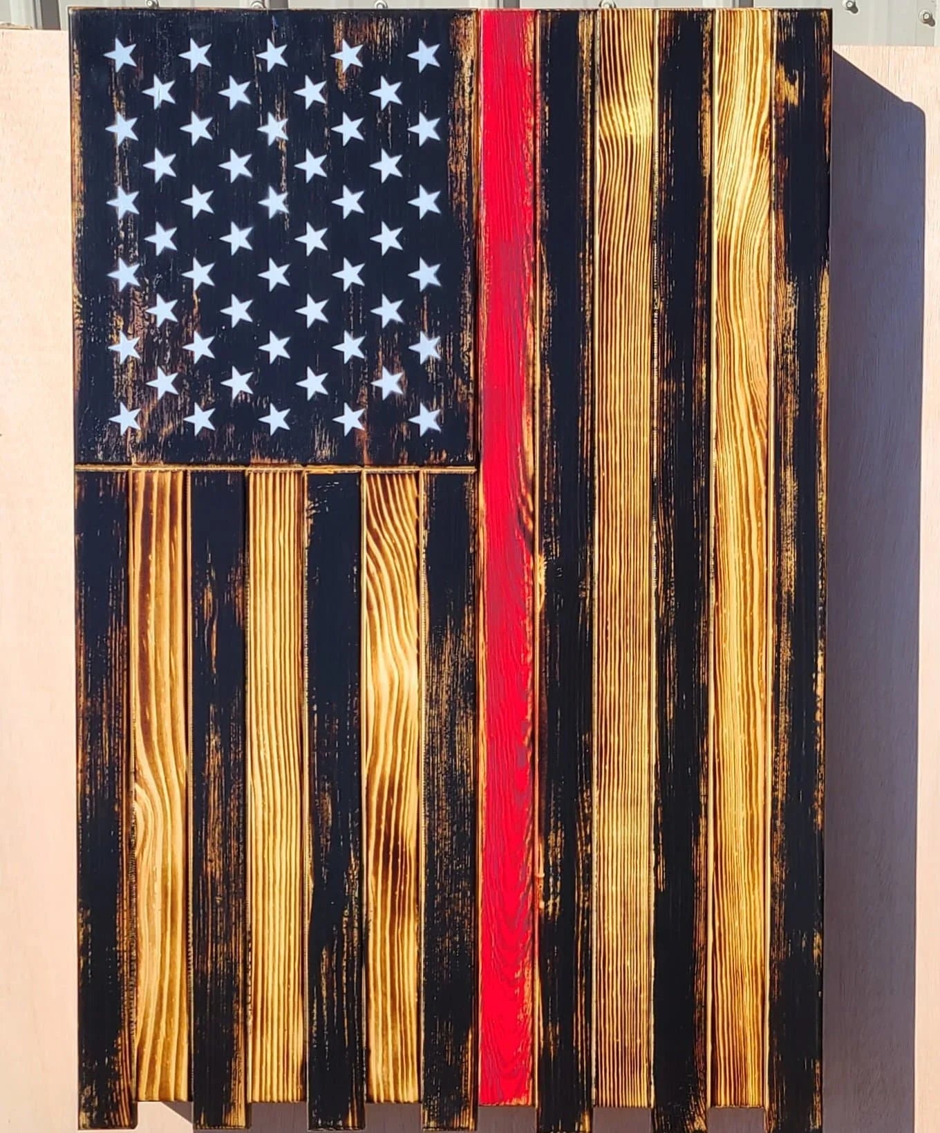 Large Vertical Hanging American Flag Gun Concealment Case