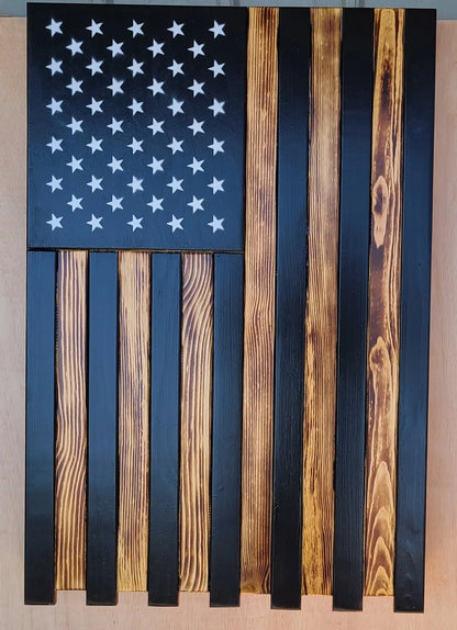 Large Vertical Hanging American Flag Gun Concealment Case