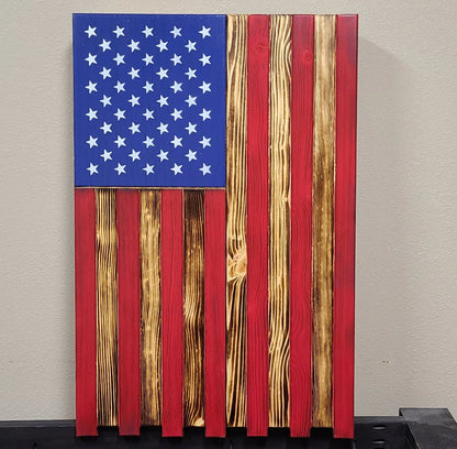 Large Vertical Hanging American Flag Gun Concealment Case