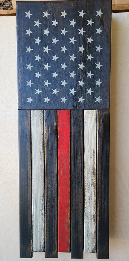 Long Slim “Half” American Flag Wooden Gun Storage Case