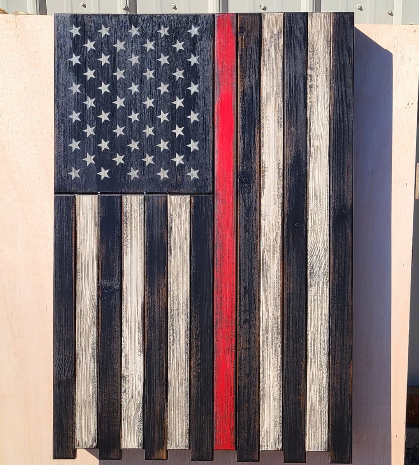 Large Vertical Hanging American Flag Gun Concealment Case